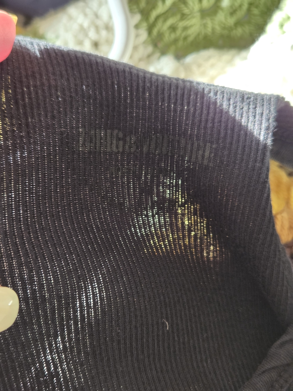 Zadig & Voltaire Black Ribbed Tank with Subtle Silver Wing Logo - Picture 6 of 9